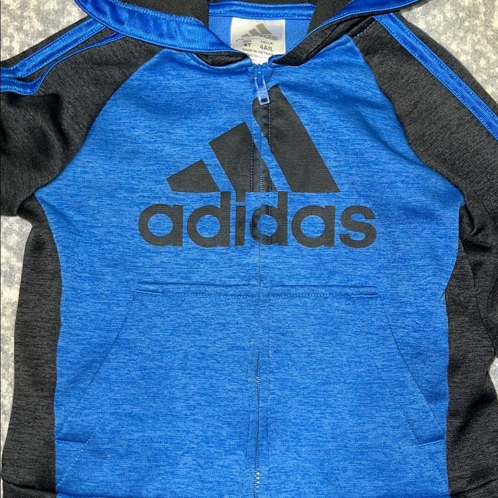 Adidas Black and Blue Hoodie Set - Picture 6 of 8